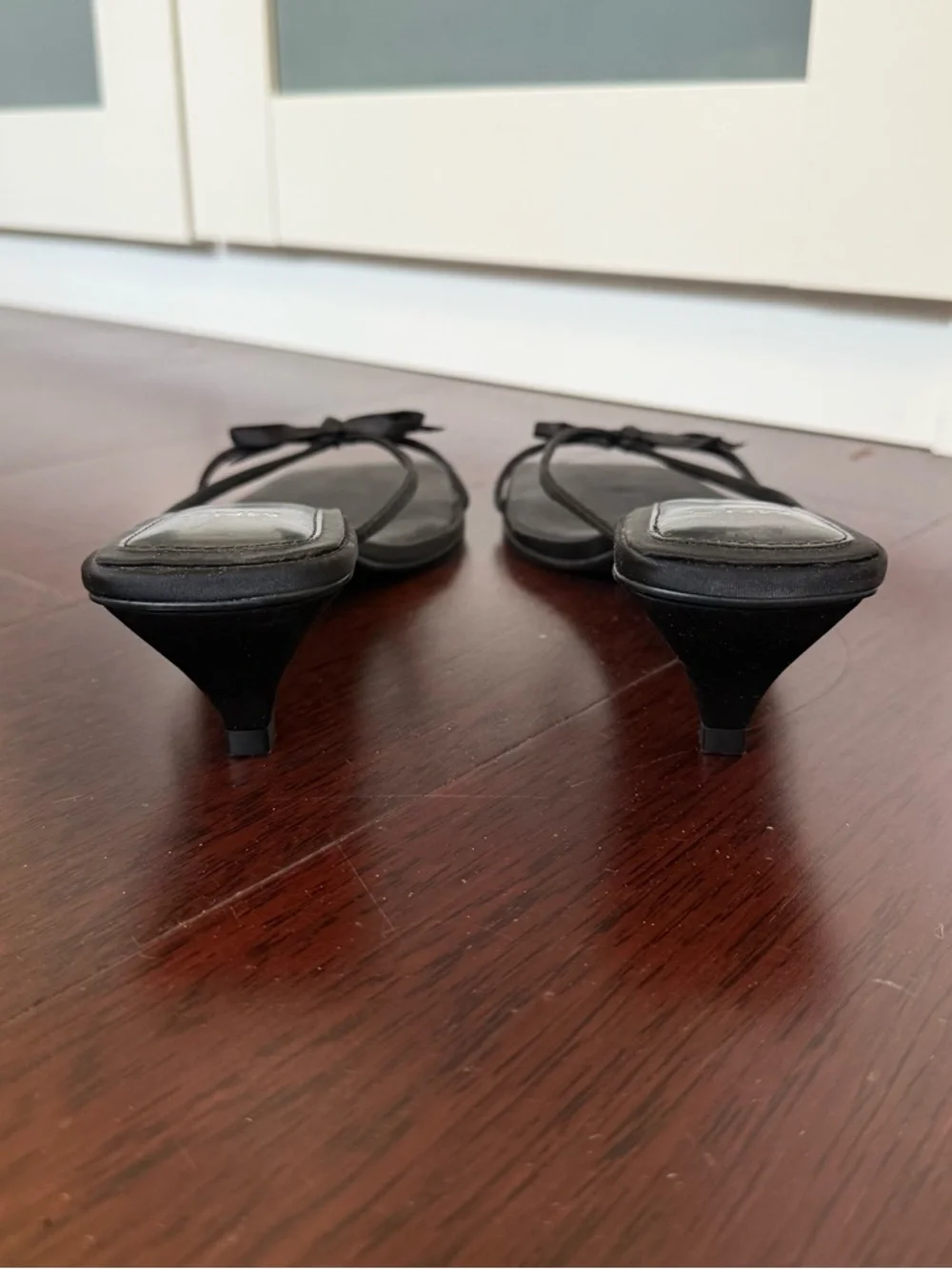 Mango Black Kitten Heel Mules Sandal with Bow - Picture 5 of 6